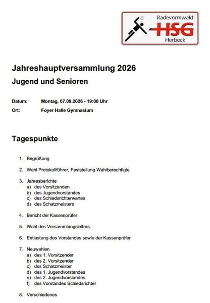 Einladung JHV 2026